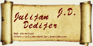 Julijan Dedijer vizit kartica